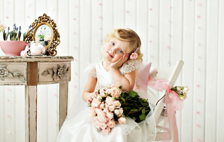 Princess - flowers, pretty, roses, beautiful, girl, princess, face, with love