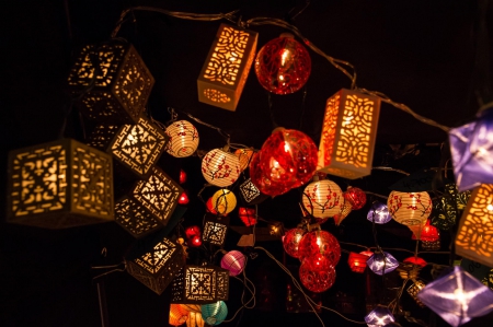 Lanterns - lanterns, night, nights, Chinese, lantern