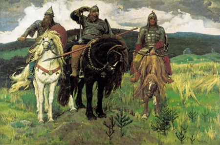 three knights - viktor, green, vasnet, mikhailovich