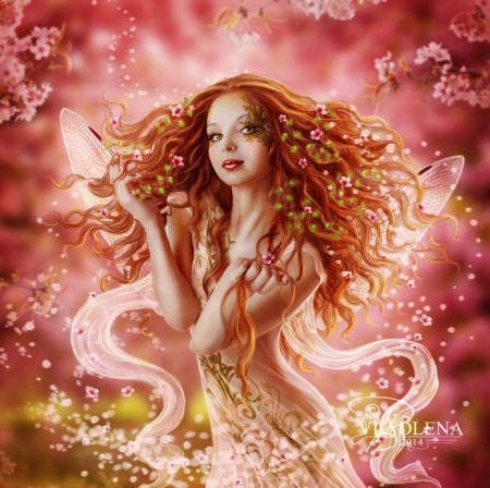 Fairy Flowering - fairy, fantasy, lady, flowering