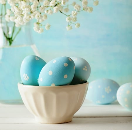 ♥Easter Eggs♥ - eggs, easter, blue, pastel