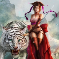 Sorceress And Tiger