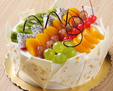 Fruit delight - grapes, food, fruits, healthy, kiwi, mango