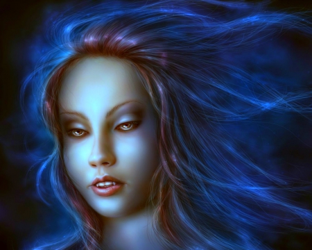 Vampire - vampire, fantasy, face, woman