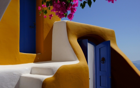 Greece - oia, resorts, walls, houses, summer, greece, wall, house, resort