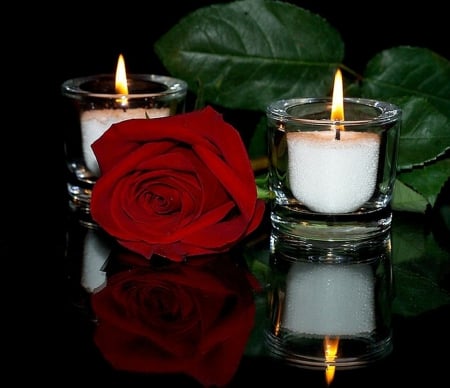 Love - candle, love, two, rose