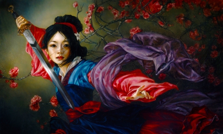 Mulan - beauty, woman, girl, wallpaper, asian, lovely, fantasy, cg, geisha, art, gorgeous, mulan, beautiful, disney, digital