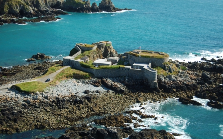 Fort Clonque - water, fort, clonque, rocks