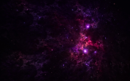 ♥ - space, black, cosmos, stars, pink, nebula