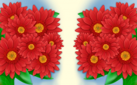 TWITTER FLOWERS - twitter, background, flower, red