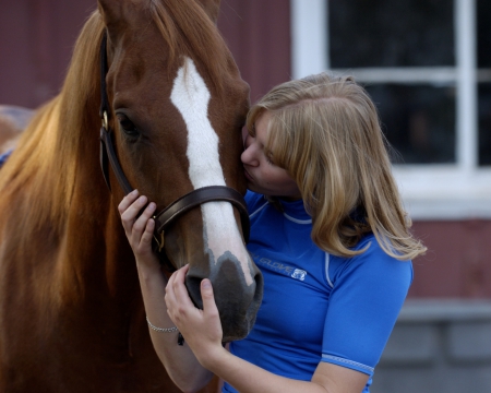 A YOUNG COWGIRL AND FRIEND - friend, companion, horse, cowgirl