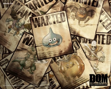 Wanted - Platking, Slime, Hacksaurus, Dragon Warrior, Akira Toriyama, Anime, Video Game, Monsters, Dracky, RPG, Skeleton, Gargoyle, Dragon Quest