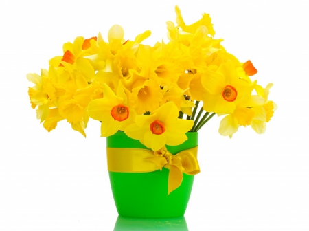 Beautiful daffodils - daffodils, bouque, flowers, yellow