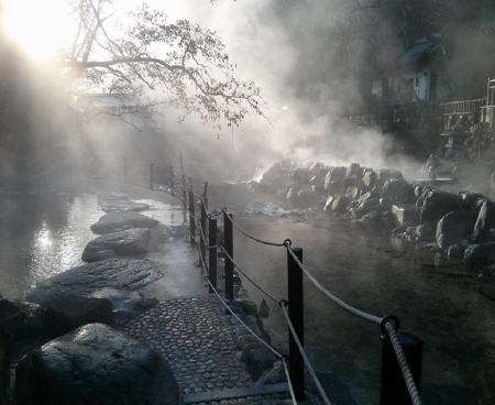 Onsen - japan, onsen, water, nature, bath, hot spring, japanese