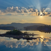 Lake at sunrise