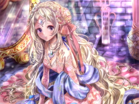 Maiden - pretty, anime, anime girl, female, beautiful, maiden, dress, girl, beauty, lovely, long hair, sweet, lady, nice