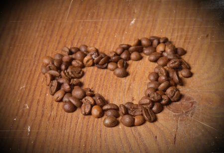 Heart - abstract, table, coffe, heart