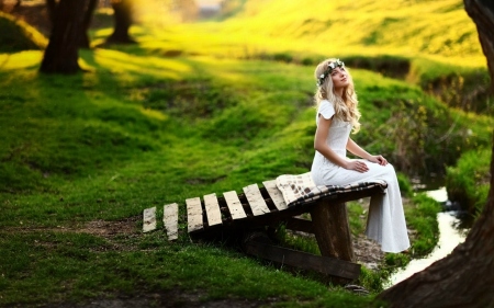 Beautiful woman - nature, woman, model, grass