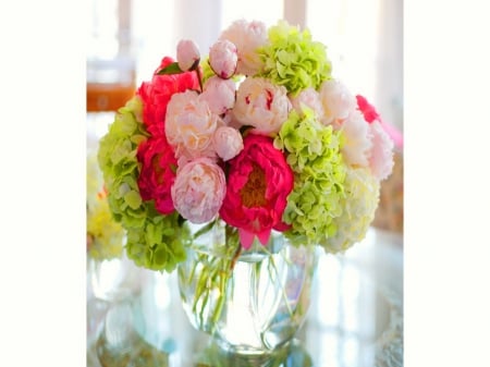 Spring boldness - bright, red, pink, green, flowers