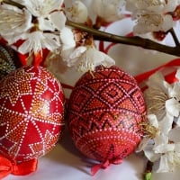 Easter Eggs and Spring Blossoms