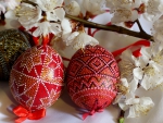 Easter Eggs and Spring Blossoms