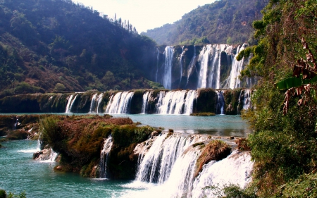 Jiulong Waterfalls, Yunnan, China - China, Rocks, Nature, Waterfall