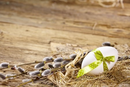 ♥Easter Time♥ - easter, egg, willow twig, wood