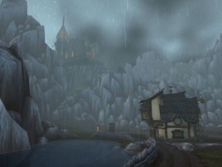 Gilneas (Lake) - wow, rain, cataclysm, worgen starting zone, night