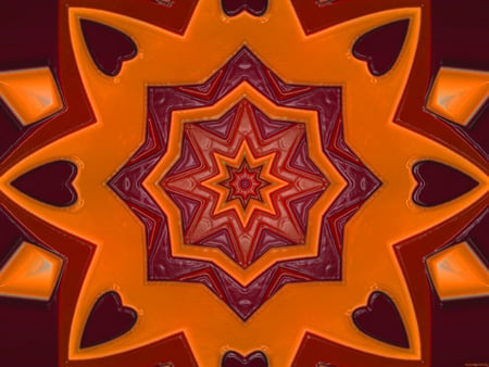 orange chill out - star, abstract, cool, druffix, digital art, pink, chill out, freaky