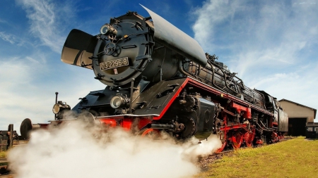 Old Steamtrain - train, locomotive, steam, railroad