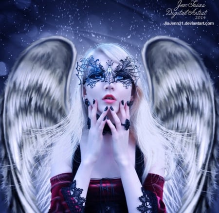 Heaven without angels - lady, fantasy, abstract, angel