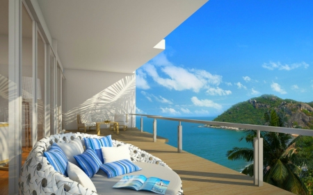 Balcony - sofa, sky, view, balcony