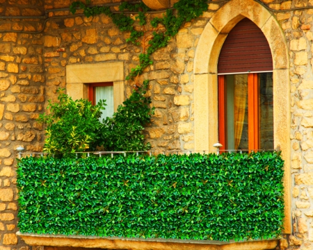 Balcony - balcony, window, plants, retro