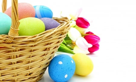 * Easter * - eggs, tulips, easter, happy easter, flowers, colors