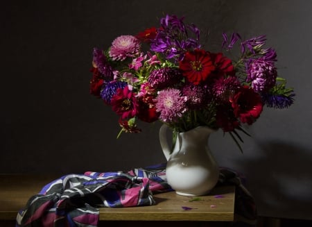 Still life - flowers, vase, table, Still life