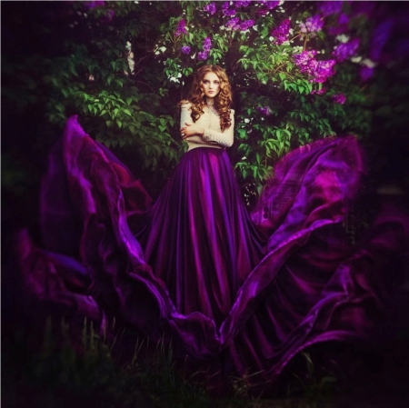 Purple Beauty - purple, lady, beauty, model