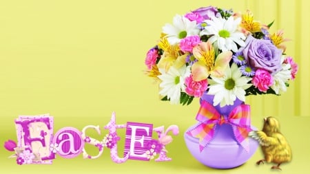 EASTER BOUQUET - BOUQUET, CHICK, EASTER, FLOWERS