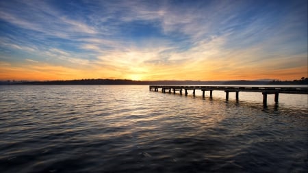 Pier - sky, pier, nature, water