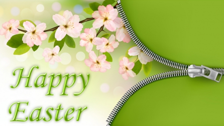 EASTER ZIPPER - easter, blossom, flowers, zipper, spring