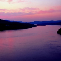 hudson river at dusk
