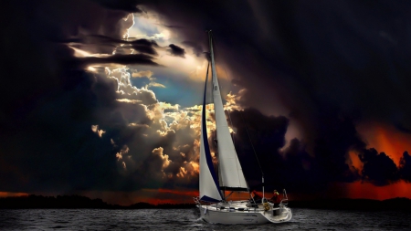 Storm Weather - sky, clouds, water, sailing, sea, storm