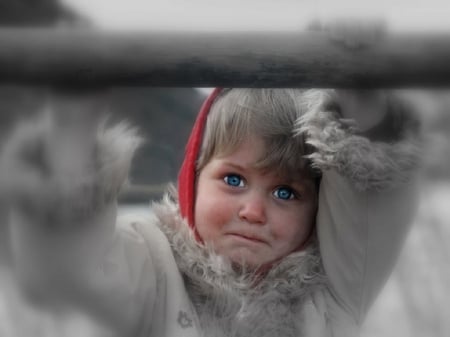 Baby Blues - girl, hat, blue eyes, winter, child, coat, sweet, cute