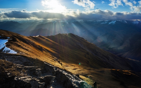 Sunbeam - sunbeam, nature, sky, cloud