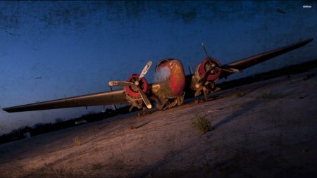 Wreck - plane, Wreck, old, flight