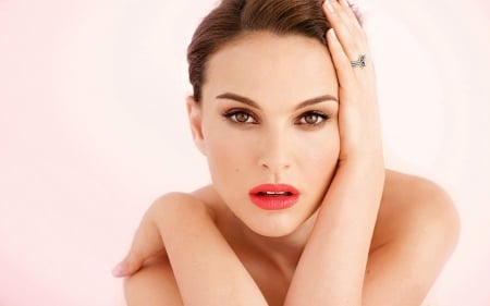 Natalie Portman - face, red, make-up, natalie portman, actress, girl, woman