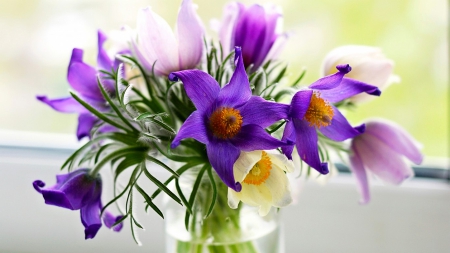 Still Life-Flowers- - flowers, vase, still life, purple