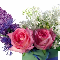 Lilacs, roses, and lilies for Miss Kate