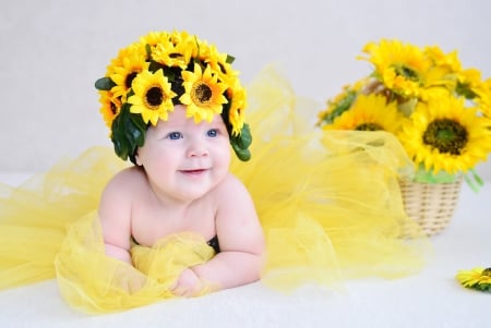 â™¥ - pure love, baby, flowers, sunflowers, sweet, love, adorable, babies