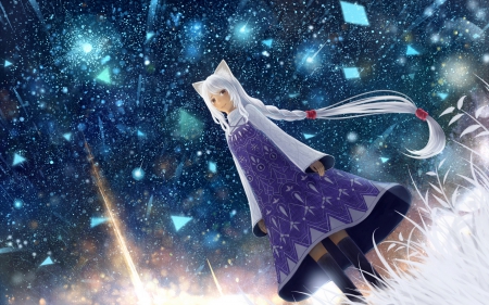 Anime - anime, star, girl, blue