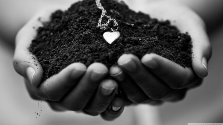 Earth's Day - wallpaper, black and white, love, abstract, earth, hd, heart, photography, nature